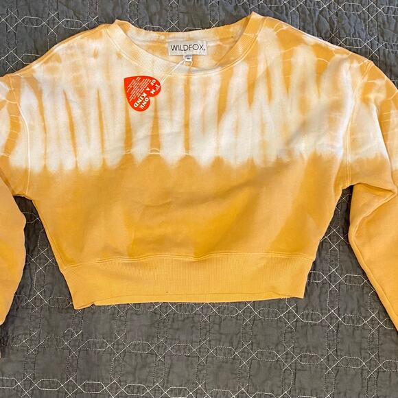 Wildfox Crop Sweatshirt Melon Orange Women's Medium New! - Picture 4 of 6